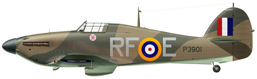 Hurricane Mk I P3901 RF-E of No 303 'Pollsh' Sqn, flown by Fig Off W Urbanowicz, Northolt, September 1940