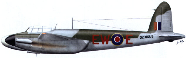 de Havilland Mosquito NF.Mk.XII, DZ302/G, EW○W, F/Sgt Frantiszek Kott / W/O Vladimír Kepák, No. 307 Polish Night-Fighter Squadron.