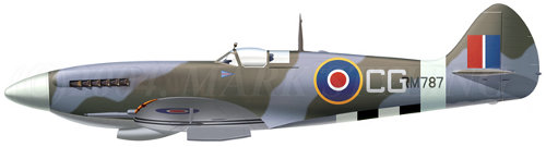 Spitfire Mk XIV RM787 C flown by Wg Cdr Colin Gray, OC flying, October 1944