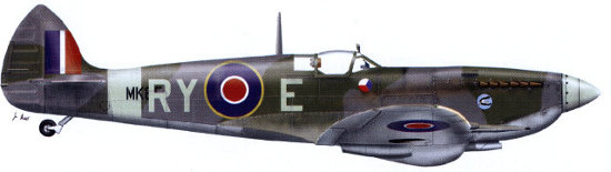 Supermarine Spitfire HF.Mk.IXC, MK694, TY○E, No. 313 Czechoslovak Fighter Squadron.