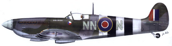 Supermarine Spitfire LF.Mk.IXC, MJ291, NN○N, Pilot F/O Otto Smik, No. 310 Czechoslovak Fighter Squadron.